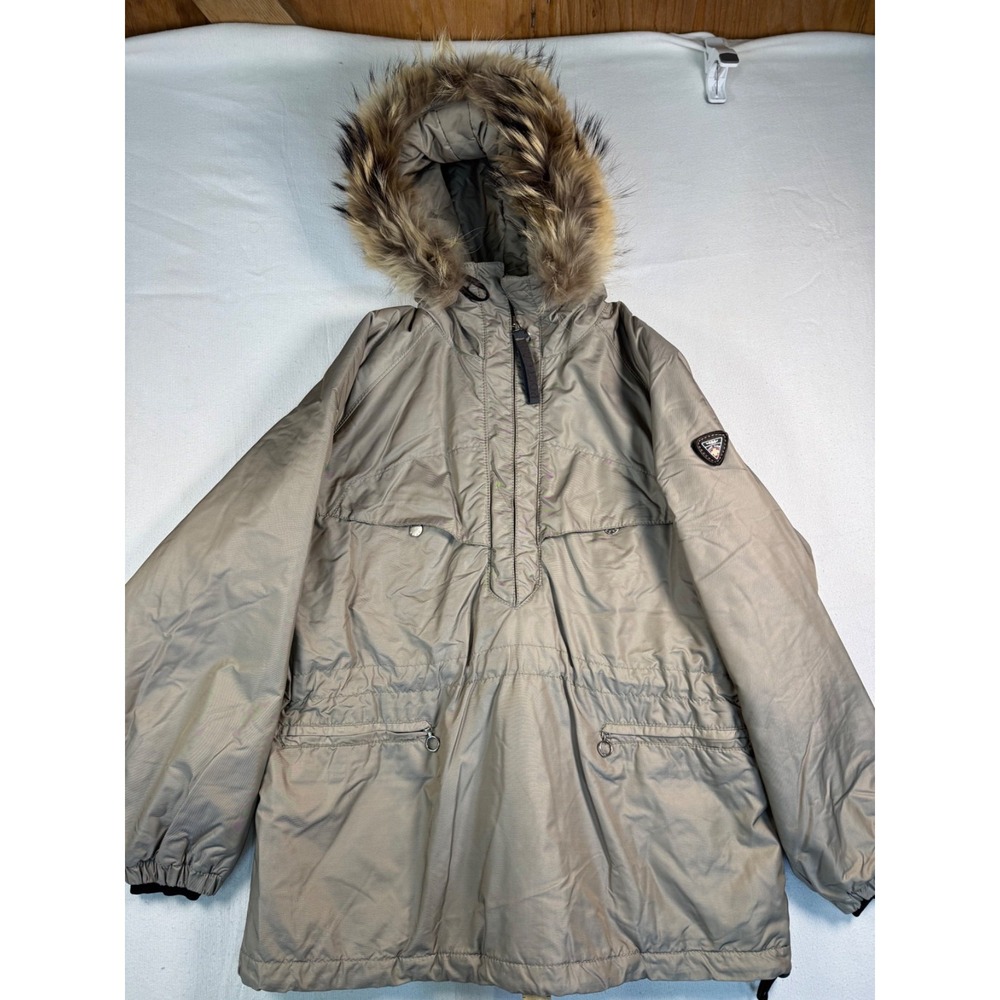 VTG Green Ensign‎ Postcard Light Brown winter coat Size M